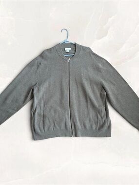 NWOT Calvin Klein Grey Wool Dress Coat Jacket Pockets Full Zip Men XXL Cardigan